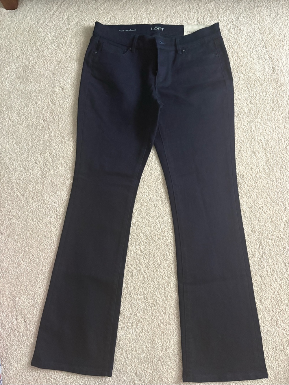 LOFT Women's Dark Navy Wide Leg Jeans